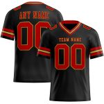 Personalized Authentic Football Jersey in Black Red and Old Gold Mesh Personalized Black Red-Old Gold Mesh Authentic Football