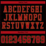 Custom Personalized Football Jersey with Team Name and Number - Black Red Old Gold Mesh Personalized Black Red-Old Gold Mesh