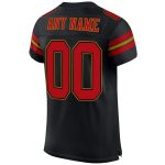 Custom Personalized Football Jersey with Team Name and Number - Black Red Old Gold Mesh Personalized Black Red-Old Gold Mesh
