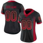 Personalized Drift Fashion Football Jersey - Black Red Old Gold Mesh Design Personalized Black Red-Old Gold Mesh Drift Fashion