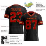 Customizable Black Red Gold Mesh Football Jersey for Men and Women Personalized Black Red-Old Gold Mesh Football Jersey 2