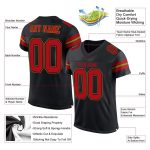 Personalized Black Red Gold Football Jersey - Custom Mesh Team Jersey Personalized Black Red-Old Gold Mesh Football Jersey
