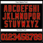 Personalized Throwback Baseball Jersey Mesh in Black and Red with Old Gold Accents - Customizable Design Personalized Black