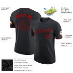 Custom Team Name and Number Performance T-Shirt in Black and Red - Personalized Athletic Tee Personalized Black Red Performance