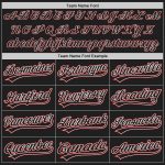 Custom Name and Number Personalized Black Red Pinstripe Authentic Baseball Jersey Personalized Black Red Pinstripe Black