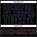 Personalized Basketball Jersey - Black Red Pinstripe with Light Blue Red Accents Personalized Black Red Pinstripe Black Light