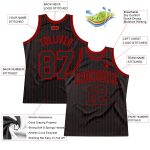 Personalized Black Red Pinstripe Basketball Jersey - Custom Sports Apparel Personalized Black Red Pinstripe Black-Red Basketball