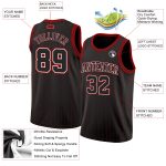 Custom Basketball Jersey Personalized with Name and Number Black Red Pinstripe Authentic Black White Design Personalized