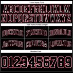Custom Team Name Number Authentic Basketball Shorts - Personalized Black Red Pinstripe Style Personalized Black Red Pinstripe