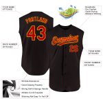 Custom Name Number Personalized Black Red Pinstripe Gold Baseball Jersey Sleeveless Authentic Team Apparel Personalized Black