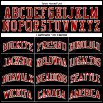 Custom Basketball Jersey Personalized with Team Name and Number, Black Red Pinstripe, Kelly Green-Red Authentic Style Personalized