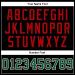 Custom Basketball Jersey Personalized with Team Name and Number, Black Red Pinstripe, Kelly Green-Red Authentic Style Personalized