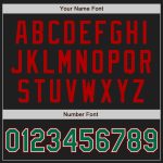 Custom Name Number Black Red Pinstripe Softball Jersey Unisex Two-Button Kelly Green White Personalized Black Red Pinstripe