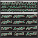 Custom Name Number Black Red Pinstripe Softball Jersey Unisex Two-Button Kelly Green White Personalized Black Red Pinstripe