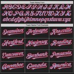Custom Name Number Softball Jersey Unisex Two-Button Light Blue Black Red Pinstripe Design - Personalized Team Apparel Personalized