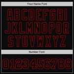 Custom Name and Number Personalized Black Red Pinstripe Bomber Varsity Letterman Jacket Personalized Black Red Pinstripe