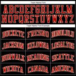 Custom Name Number Personalized Authentic Basketball Jersey Black Red Pinstripe Red Cream Personalized Black Red Pinstripe