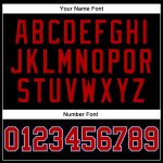 Custom Name Number Basketball Jersey - Personalized Black Red Pinstripe - Authentic Team Apparel Personalized Black Red Pinstripe