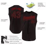 Personalized Red Black Pinstripe Sleeveless Baseball Jersey for Men Personalized Black Red Pinstripe Red Sleeveless Baseball