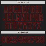 Personalized Two-Button Unisex Softball Jersey - Black Red Pinstripe Design Personalized Black Red Pinstripe Red Two-Button
