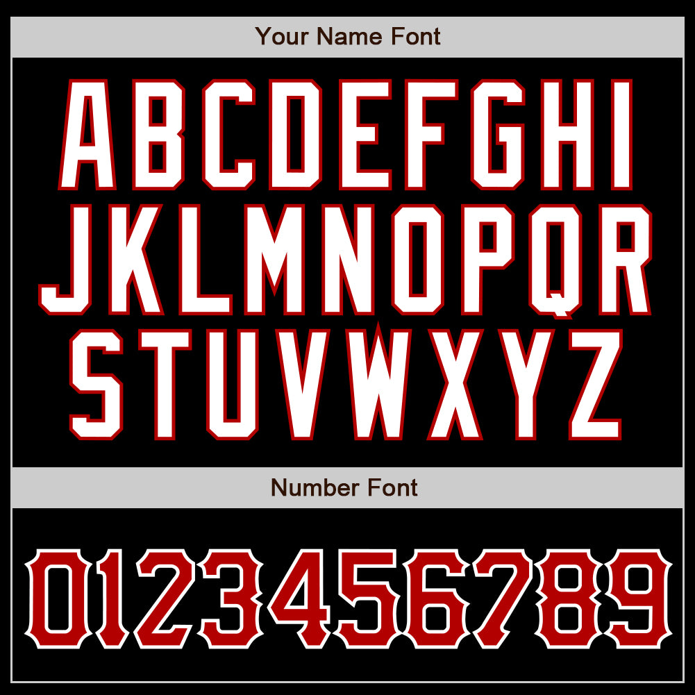 Personalized Black Red Pinstripe Red-White Authentic Baseball Jersey Personalized Authentic Baseball Jersey - Black Red Pinstripe Red-White Design Personalized Black Red Pinstripe Red-White - Image 4