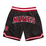 Custom Name and Number Authentic Basketball Shorts - Personalized Black Red Pinstripe Design Personalized Black Red Pinstripe