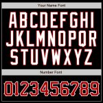 Personalized Black Red Pinstripe Baseball Jersey - Custom Red-White Style, Size 2 Personalized Black Red Pinstripe Red-White