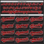 Personalized Black Red Baseball Jersey with Pinstripe Design - Size 3 Red-White Personalized Black Red Pinstripe Red-White
