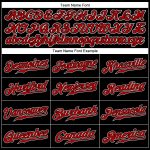 Personalized Red Black Pinstripe Baseball Jersey for Men and Women Personalized Black Red Pinstripe Red-White Baseball Jersey