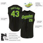 Custom Name Number Baseball Jersey - Personalized Authentic Black Red Pinstripe Sleeveless Design Personalized Black Red