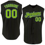 Custom Name Number Baseball Jersey - Personalized Authentic Black Red Pinstripe Sleeveless Design Personalized Black Red