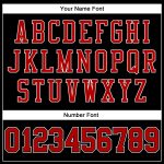 Custom Name Number Basketball Jersey Black Red Pinstripe White Authentic Throwback Personalized Black Red Pinstripe White