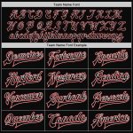 Personalized Varsity Letterman Jacket Black Red Pinstripe Full-Snap Bomber Personalized Black Red Pinstripe White Bomber