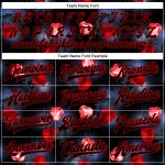 Custom Personalized Varsity Letterman Jacket with 3D Black Red Rose Design - Full-Snap Bomber, Team Name and Number Personalized