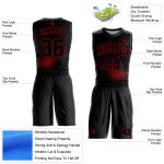 Personalized Black Red Basketball Jersey Sublimation Suit - Round Neck Design Personalized Black Red Round Neck Sublimation