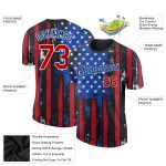 Custom Name and Number 3D American Flag T-Shirt | Personalized Black Red-Royal Fashion Performance Tee Personalized Black