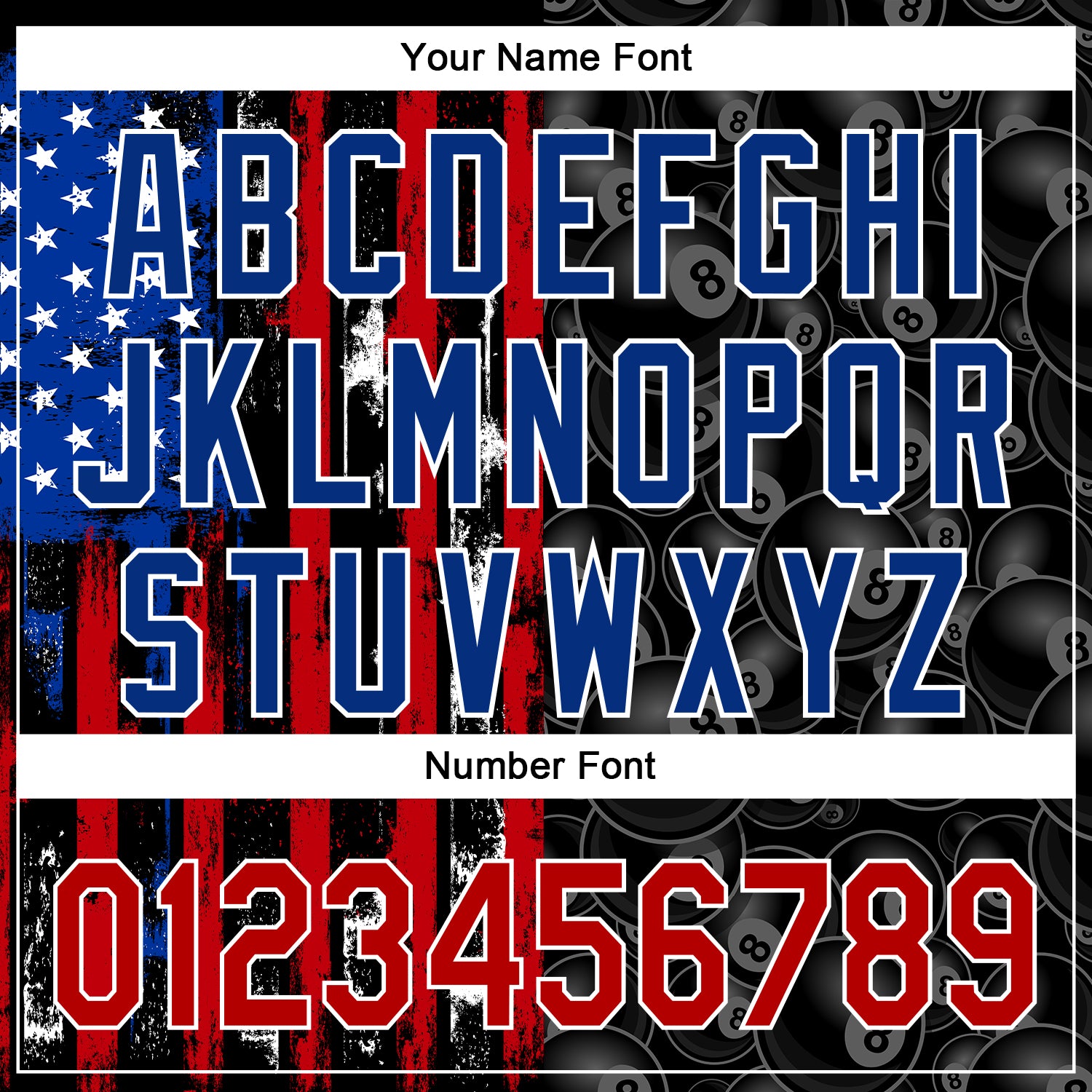 Personalized American Flag 3D Billiards Snooker Polo Shirt in Black Red-Royal Personalized Black Red-Royal 3D Billiards Snooker - Image 4