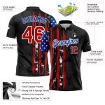 Personalized 3D Golf Ball American Flag Black Red-Royal Performance Polo Shirt Personalized Black Red-Royal 3D Golf Ball
