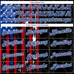 Custom American Flag 3D Pattern Performance Polo Shirt, Personalized Black Red-Royal with Team Name and Number Personalized