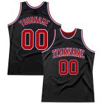 Custom Name Number Basketball Jersey - Personalized Black Red-Royal Authentic Throwback Style Personalized Black Red-Royal