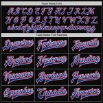 Custom Name Number Varsity Letterman Jacket Black Red-Royal Two Tone Full-Snap Bomber Personalized Black Red-Royal Bomber