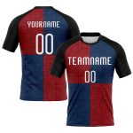 Custom Name Number Personalized Sublimation Volleyball Jersey Team Uniform Black Red Royal Geometric Design Personalized