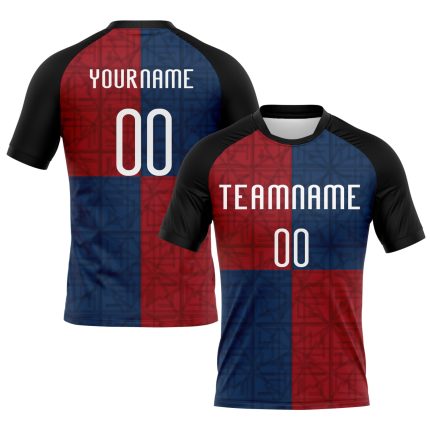 Custom Name Number Personalized Sublimation Volleyball Jersey Team Uniform Black Red Royal Geometric Design Personalized