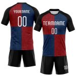 Custom Name Number Personalized Sublimation Volleyball Jersey Team Uniform Black Red Royal Geometric Design Personalized