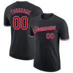 Custom Name Number Performance T-Shirt - Personalized Black Red-Royal Team Shirt Personalized Black Red-Royal Performance