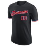 Custom Name Number Performance T-Shirt - Personalized Black Red-Royal Team Shirt Personalized Black Red-Royal Performance