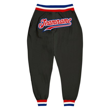 Custom Black and Red Royal Sports Pants - Personalized Athletic Trousers for Men and Women Personalized Black Red-Royal Sports