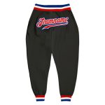 Custom Personalized Sports Pants with Name and Number in Black Red-Royal Personalized Black Red-Royal Sports Pants Team Custom