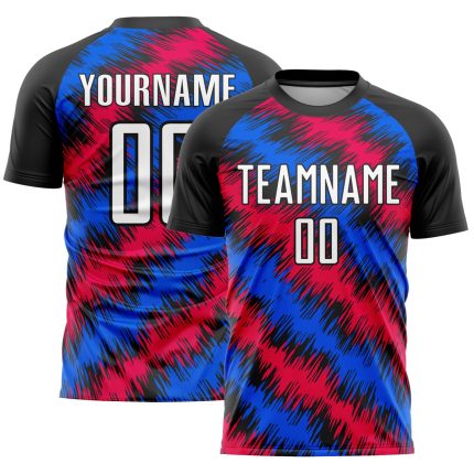 Personalized Soccer Jersey - Black Red-Royal Sublimation Uniform for Teams Personalized Black Red-Royal Sublimation Soccer