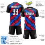 Custom Name and Number Soccer Jersey - Personalized Black Red-Royal Sublimation Team Uniform Personalized Black Red-Royal
